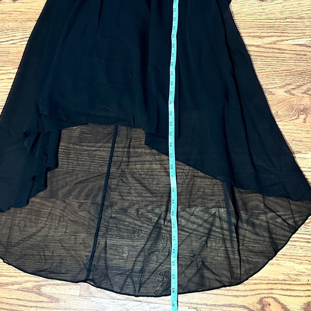 NWT GORLYA Girls One Shoulder Hi-Lo Hem Party Dress Size 14T BLACK - Picture 6 of 12